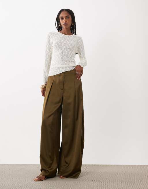 Vila - Top manches longues en tulle à détails fleurs - Crème, 3 de 4