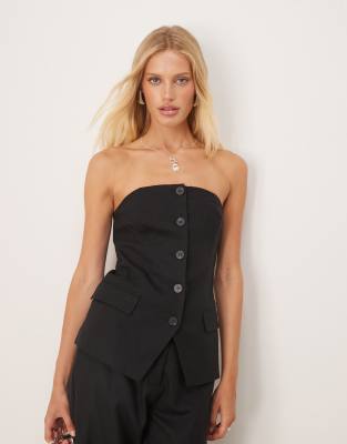 Vila – Trägerlose, elegante Weste in Schwarz, Kombiteil - view 1