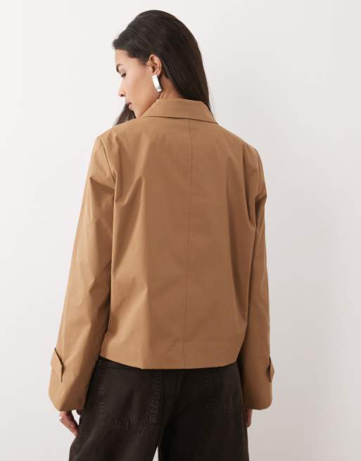 VILA - Trench-coat court noué - Marron noix de coco grillée, 4 de 4