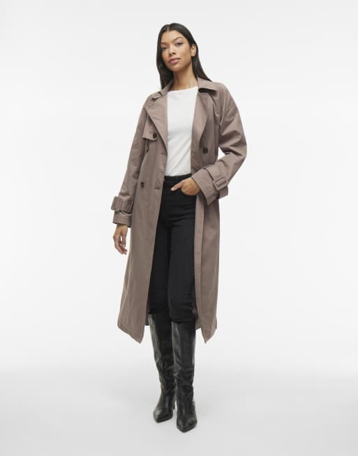 Vila trench coat in brown lentil