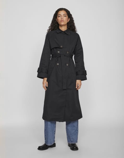 Vila – Trenchcoat in Black Beauty - view 1