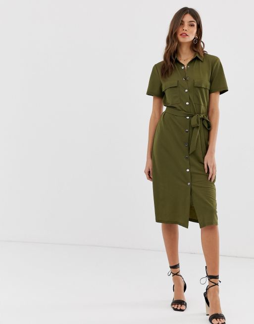 Utility shirt dress outlet midi