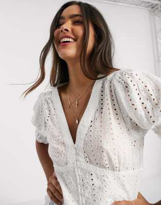 broderie white top