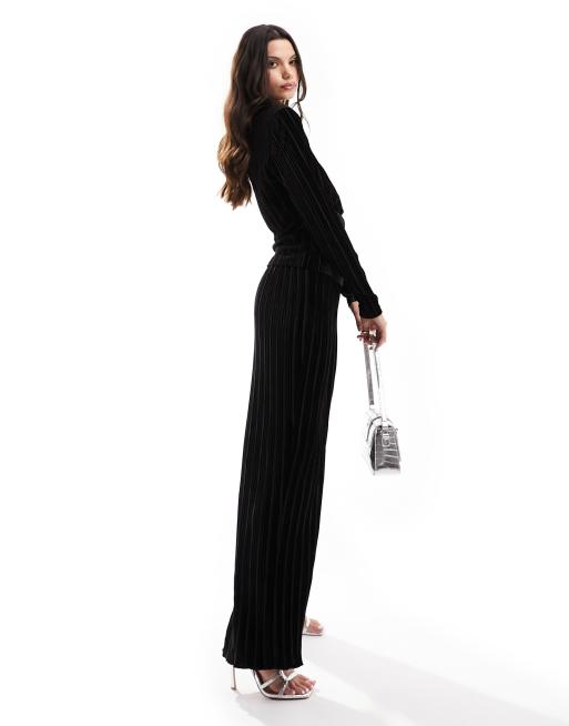 Crushed Velvet Co-ord Wide Leg Trousers