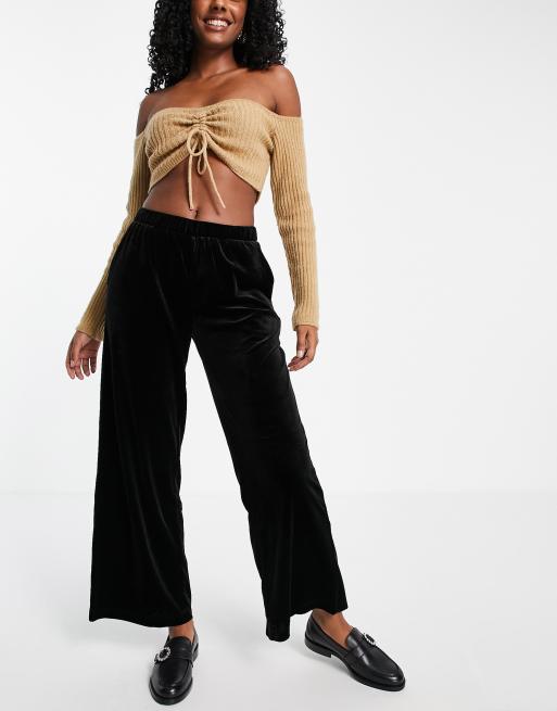 Velvet Wide-Leg Trouser