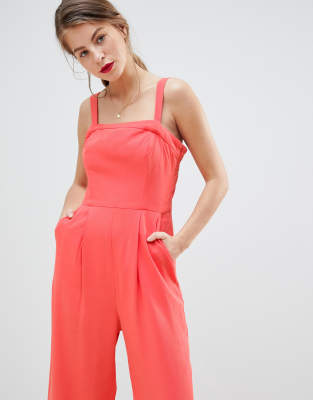 Vila Wide Leg Cami Jumpsuit-Orange