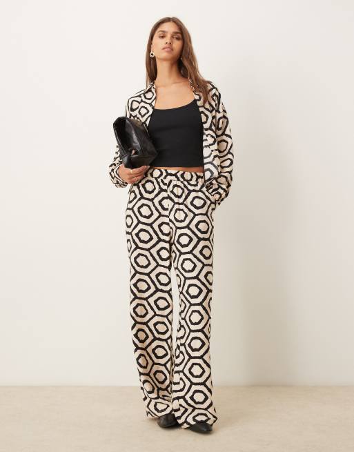 Vila wide leg pants in abstract print - part of a set