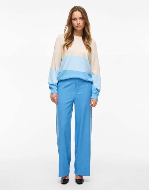 VILA wide-leg pants in blue
