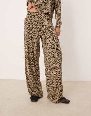Vila Wide Leg Super Soft Knit Pants In Multi