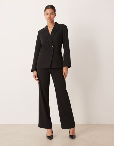 Vila wide leg tailored trousers co-ord in black