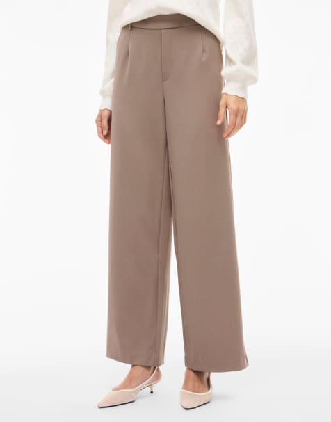 Vila Wide-leg trousers in natural melange - view 1