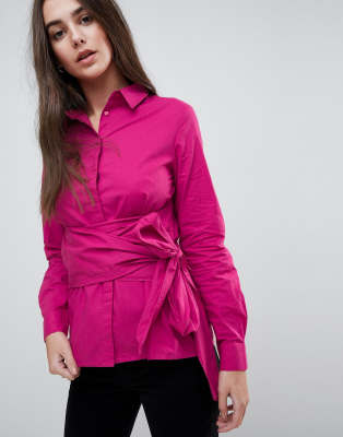 Vila Wrap Around Shirt-Pink