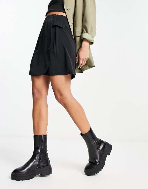 Mini skirt hot sale ankle boots