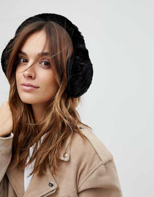 Vincent Pradier Black Faux Fur Earmuffs ASOS