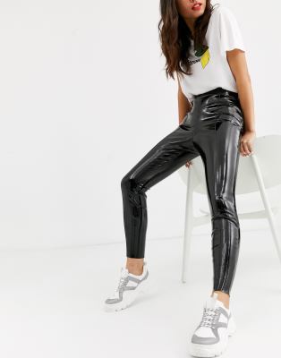 фото Виниловые брюки asos design-черный