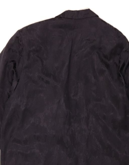 Vintage 1 Button 3/4 Sleeve Blazer Jacket UK 16 Large In Black Floral, 4 of 4