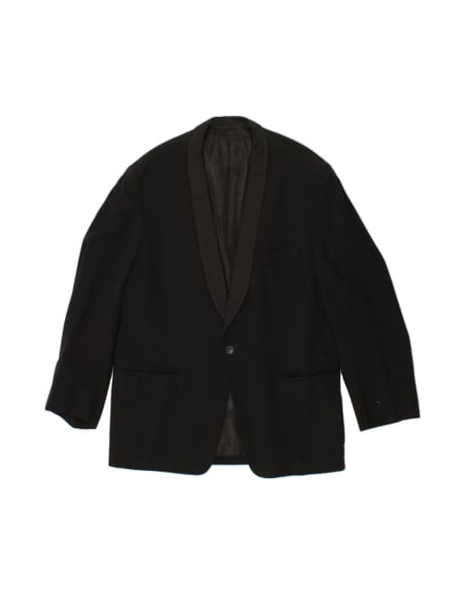 Vintage 1 Button Blazer Jacket EU 42 XL In Black