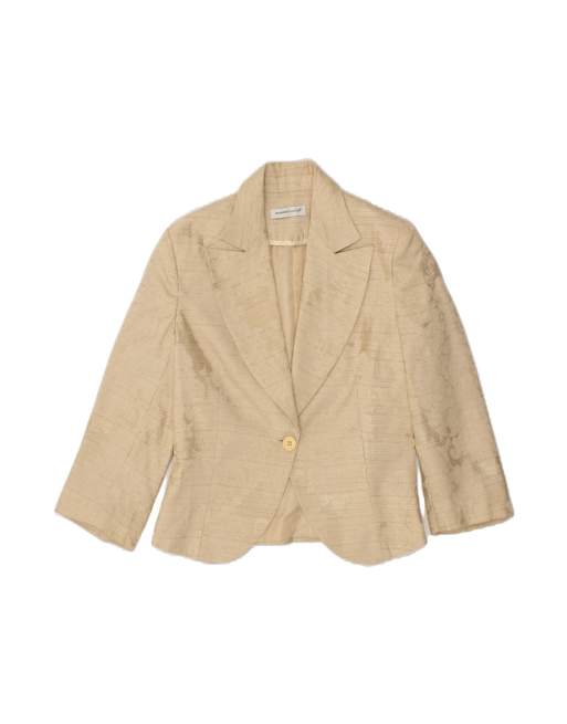 Vintage 1 Button Blazer Jacket It 44 Medium In Beige Floral