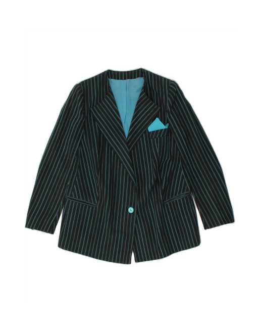 Vintage 1 Button Blazer Jacket It 46 Large In Blue Striped