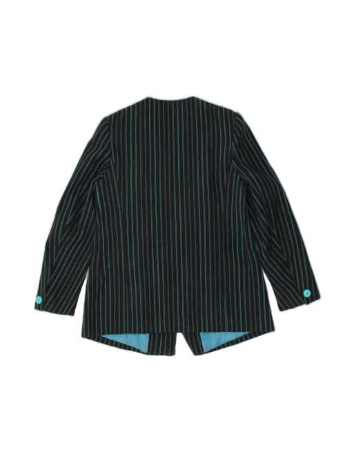 Vintage 1 Button Blazer Jacket It 46 Large In Blue Striped, 2 of 4