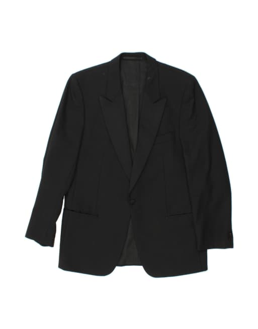 Vintage 1 Button Blazer Jacket It 50 Large In Black New