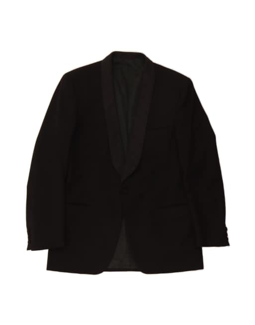 Vintage 1 Button Blazer Jacket It 50 Large In Black Wool