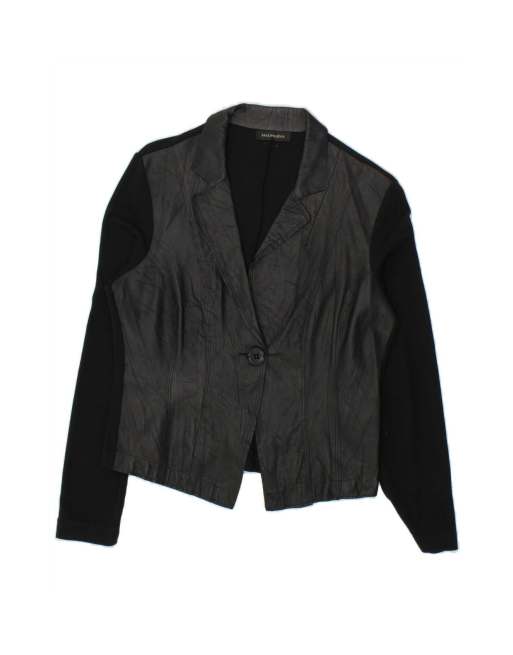 Vintage 1 Button Blazer Jacket UK 14 Medium In Black