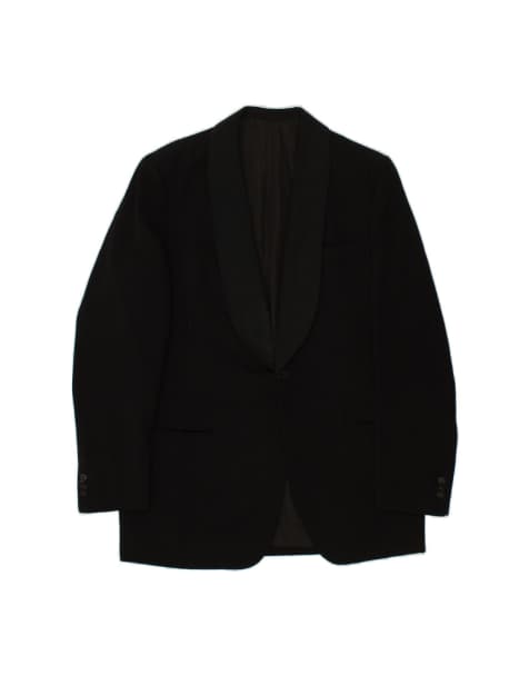 Vintage 1 Button Blazer Jacket UK 36 Small In Black - view 1