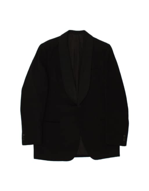 Vintage 1 Button Blazer Jacket UK 36 Small In Black