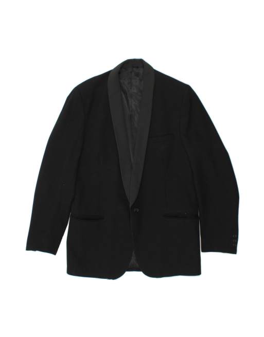 Vintage 1 Button Blazer Jacket UK 38 Medium In Black