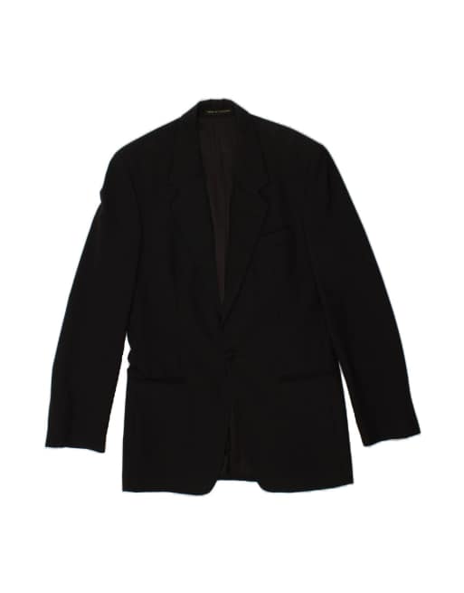 Vintage 1 Button Blazer Jacket UK 38 Medium In Black