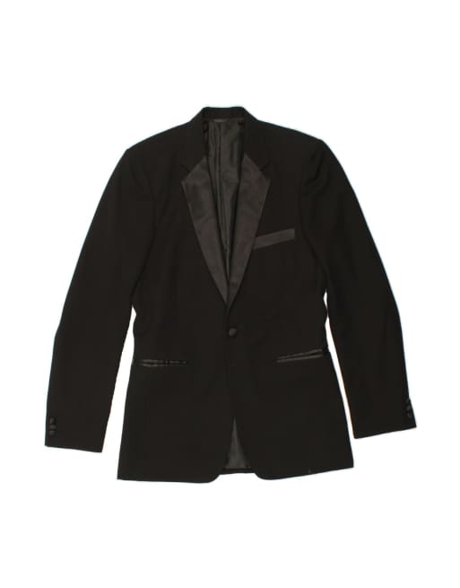 Vintage 1 Button Blazer Jacket UK 38 Medium In Black