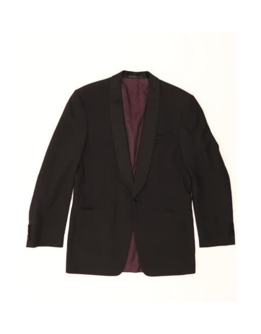 Vintage 1 Button Blazer Jacket UK 40 Large In Black