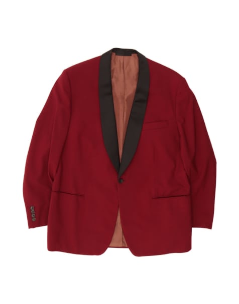 Vintage 1 Button Blazer Jacket UK 40 Large In Burgundy - view 1
