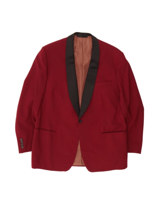 Vintage 1 Button Blazer Jacket UK 40 Large In Burgundy