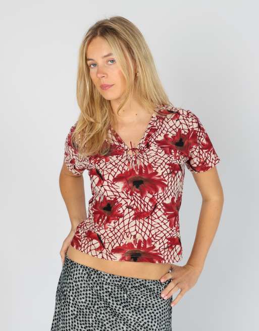 Vintage 17 & co S blouse in burgundy red