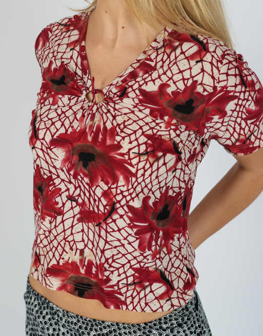 Vintage 17 & co S blouse in burgundy red, 4 of 4