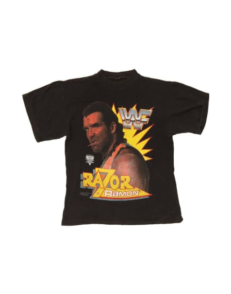Vintage 1992 Wwf Ramon Wrestling Graphic T-shirt Top Medium In Black - view 1