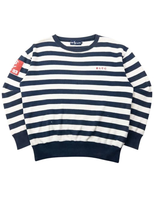 Vintage 1993 Ralph Lauren RLYC Striped Jumper Size XS