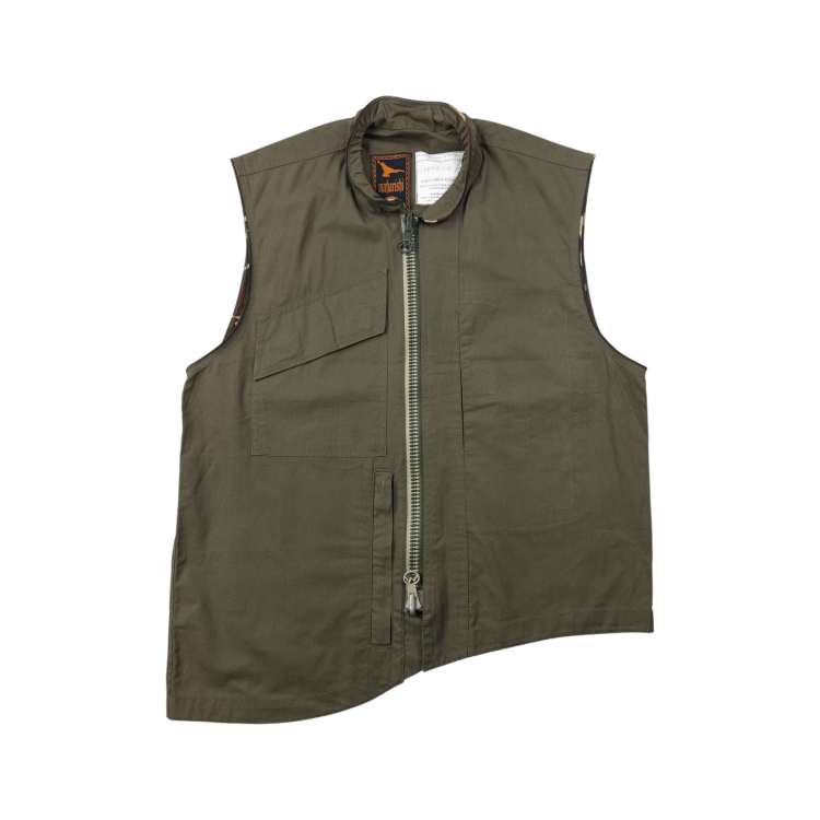 Vintage 1999 Maharishi asymmetric zip up gilet size m in green | ASOS
