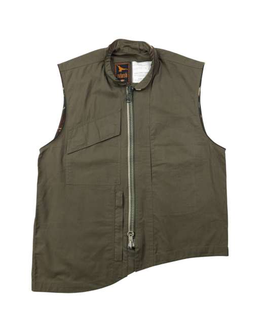 Vintage 1999 Maharishi asymmetric zip up gilet size m in green