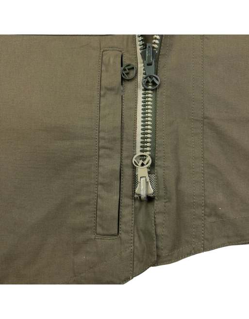 Vintage 1999 Maharishi asymmetric zip up gilet size m in green | ASOS