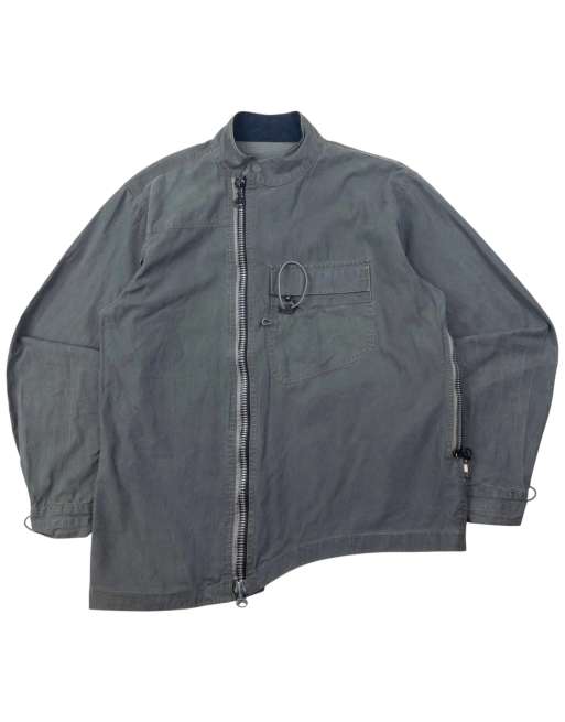 Vintage 1999 Maharishi asymmetric zip up jacket size m in grey