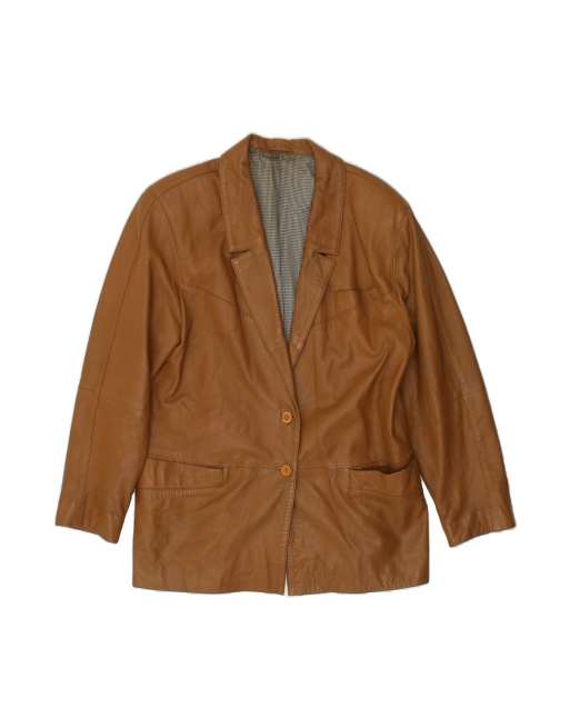 Vintage 2 Button Blazer Jacket EU 44 Medium In Brown