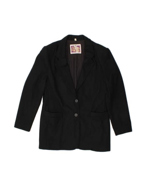 Vintage 2 Button Blazer Jacket It 44 Medium In Black