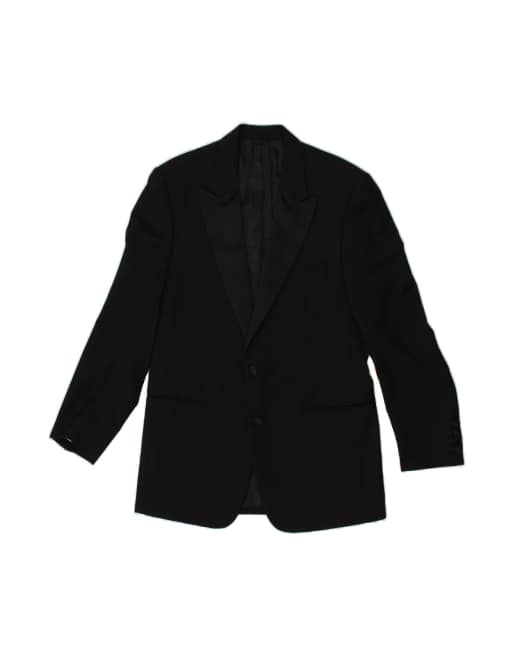 Vintage 2 Button Blazer Jacket It 50 Large In Black Virgin