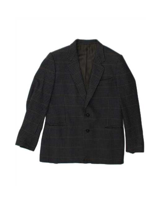 Vintage 2 Button Blazer Jacket It 50 Large In Blue Houndstooth