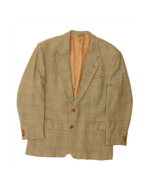 Vintage 2 Button Blazer Jacket UK 38 Medium In Green Houndstooth