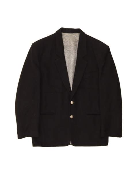 Vintage 2 Button Blazer Jacket UK 40 Large In Black Wool - view 1