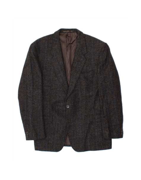 Vintage 2 Button Blazer Jacket UK 40 Large In Grey Herringbone - view 1